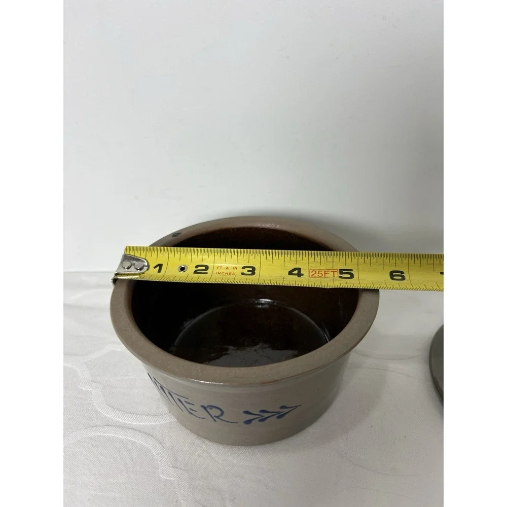 Beaumont Brothers Pottery (BBP) Butter Crock Bowl Stoneware W/Lid Signed 1995